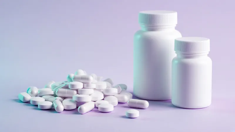 Pharmaceutical tablets with white HDPE bottles