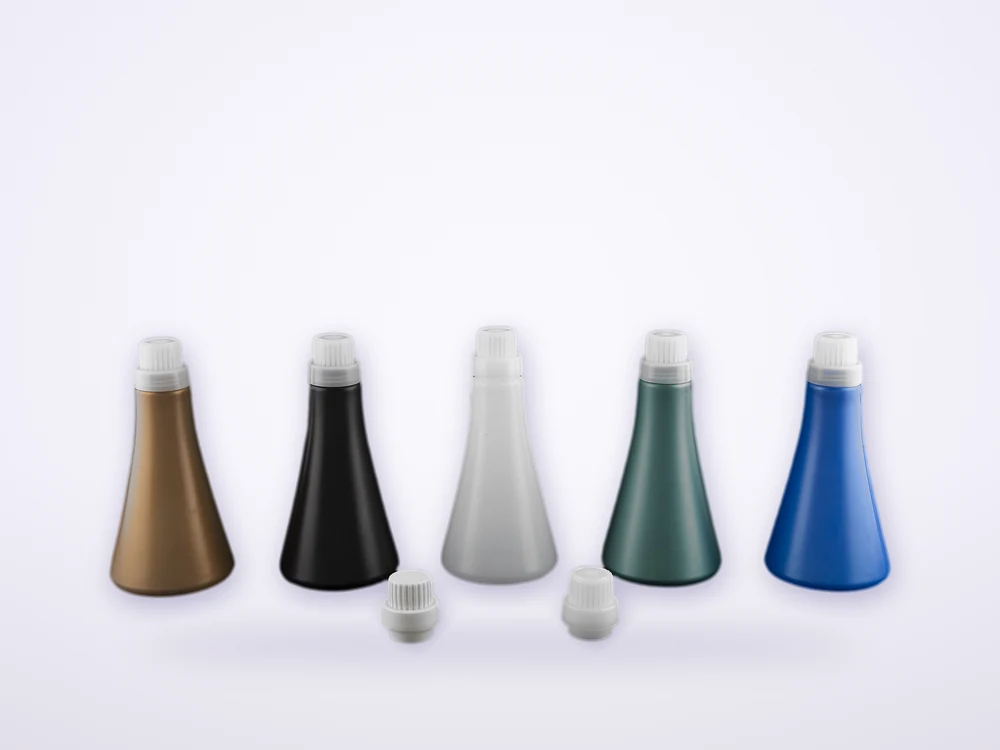 Conical liquid detergent bottles – colour options