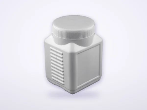 SPI 209 500 gm square ribbed jar (wide) – HDPE container by Sangam Plastic Industries