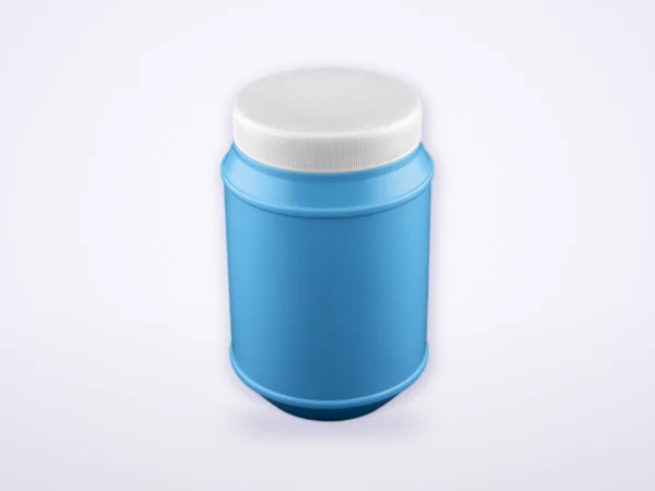 SPI 508 Double ring protein container (blue and white) – HDPE container by Sangam Plastic Industries
